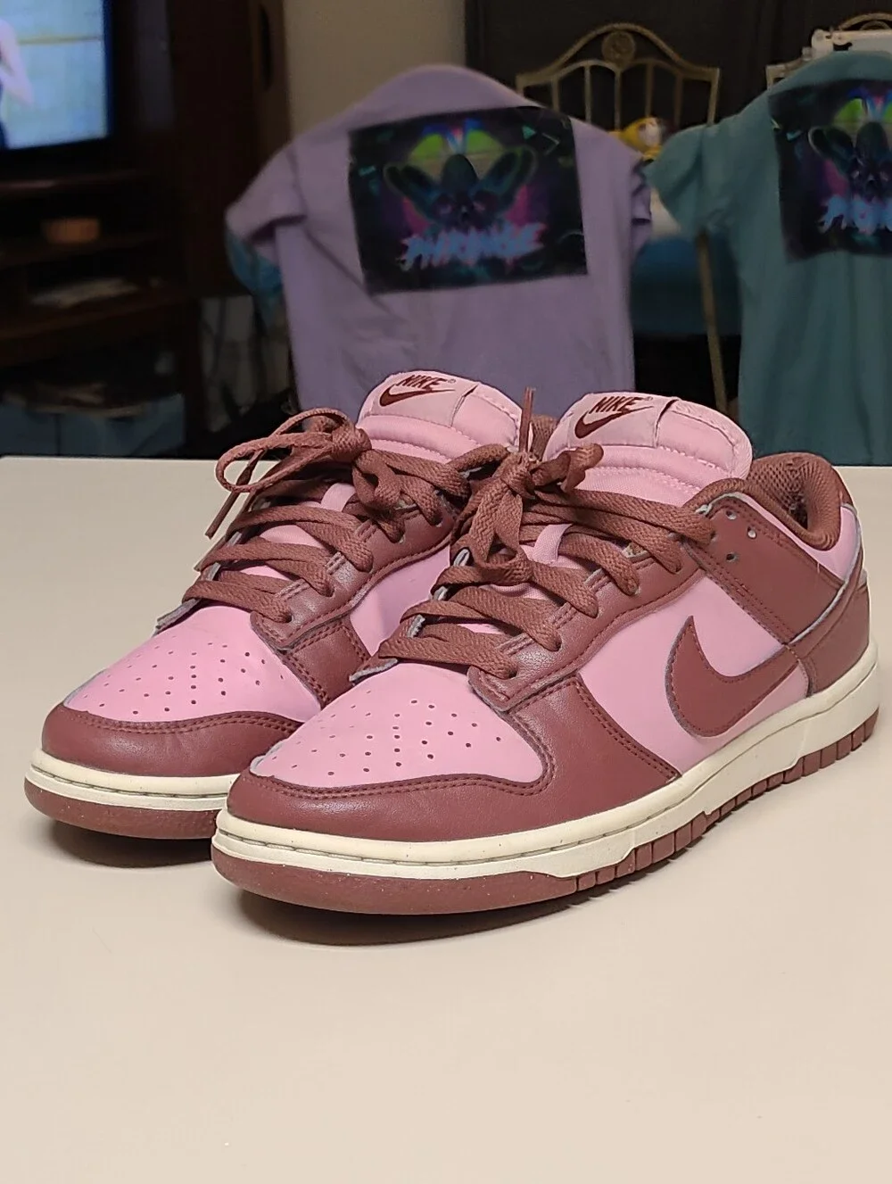 Nike Dunk Low Next Nature Dark Pony Elementary Pink skateboard sneakers size 8.5